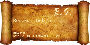 Roszkos Iván névjegykártya