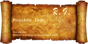 Roszkos Iván névjegykártya